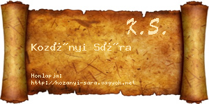 Kozányi Sára névjegykártya