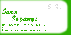 sara kozanyi business card